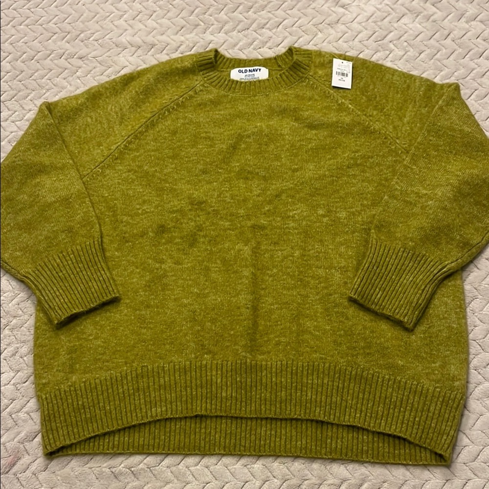 Old Navy Green Crew Neck Sweater with Textured Knit
